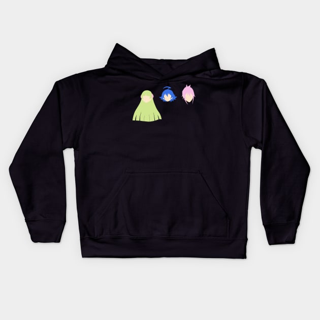 mairimashita iruma kun characters minimal Kids Hoodie by ballooonfish